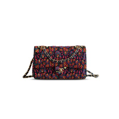 CHANEL CLASSIC BAG FIBERS EMBROIDERY AS6178 (25.5*15.5*6.5cm)